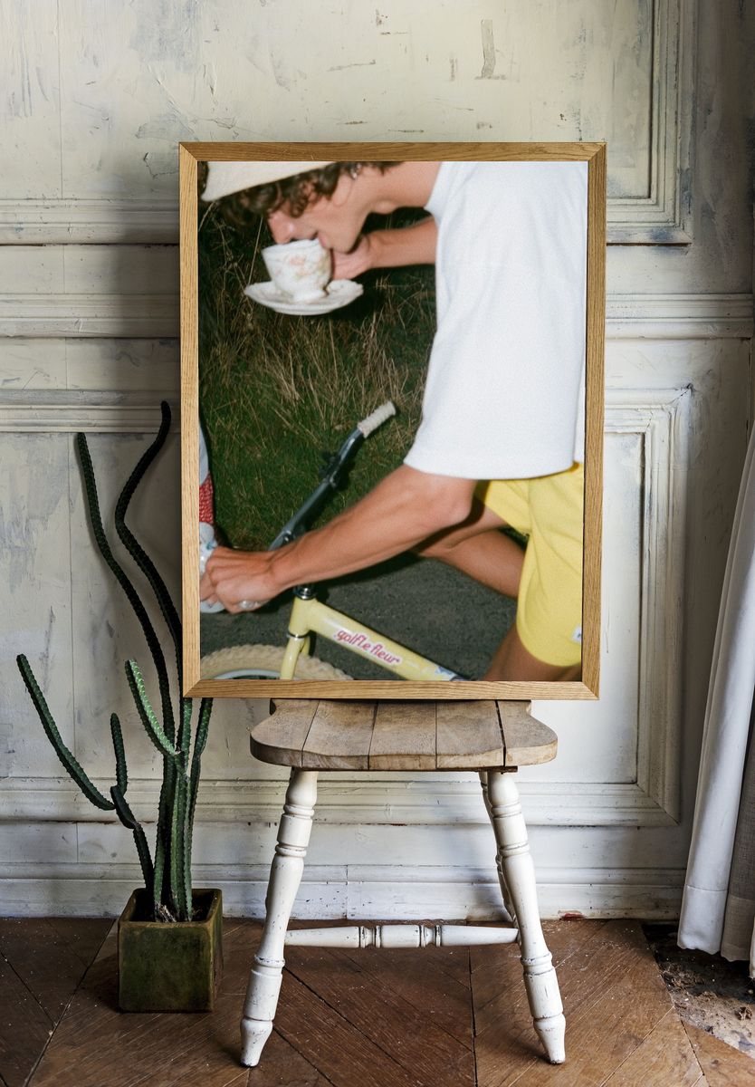 Vintage Picnic Bicycle Photography Poster. — room view 1