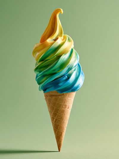 Rainbow Ice Cream Cone Photography Poster.