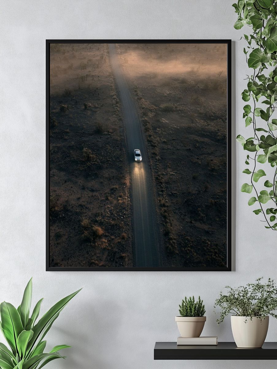 Desert Road Aerial Photography Poster. — room view 4
