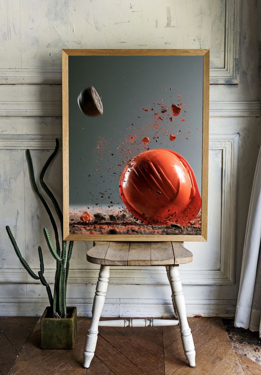 Hard Hat Impact Photography Poster. room preview