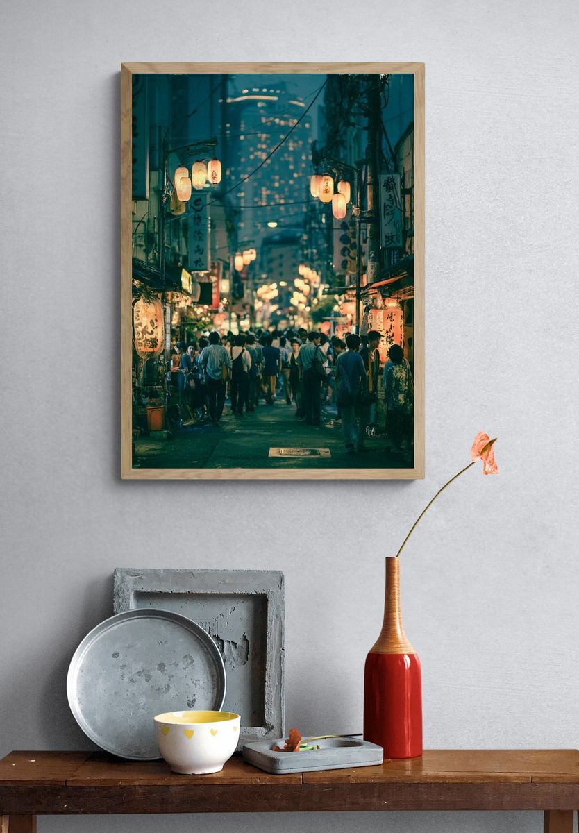 Tokyo Night Alley Photography Poster. — room view 3