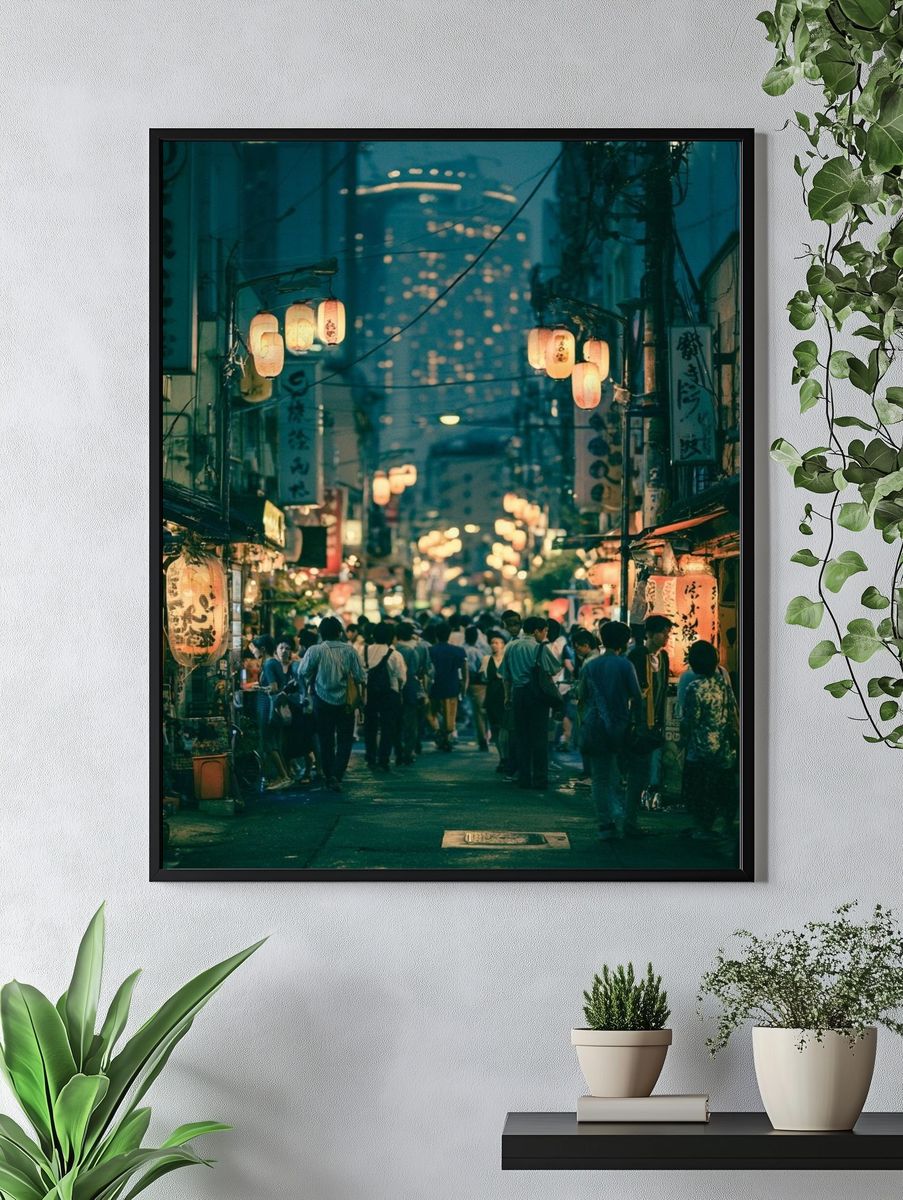 Tokyo Night Alley Photography Poster. — room view 4