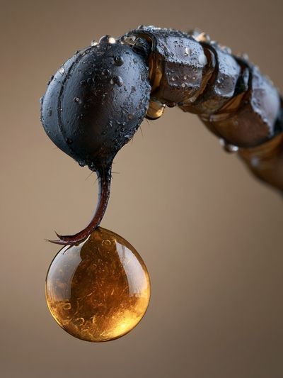 Macro Insect Droplet Photography Poster.