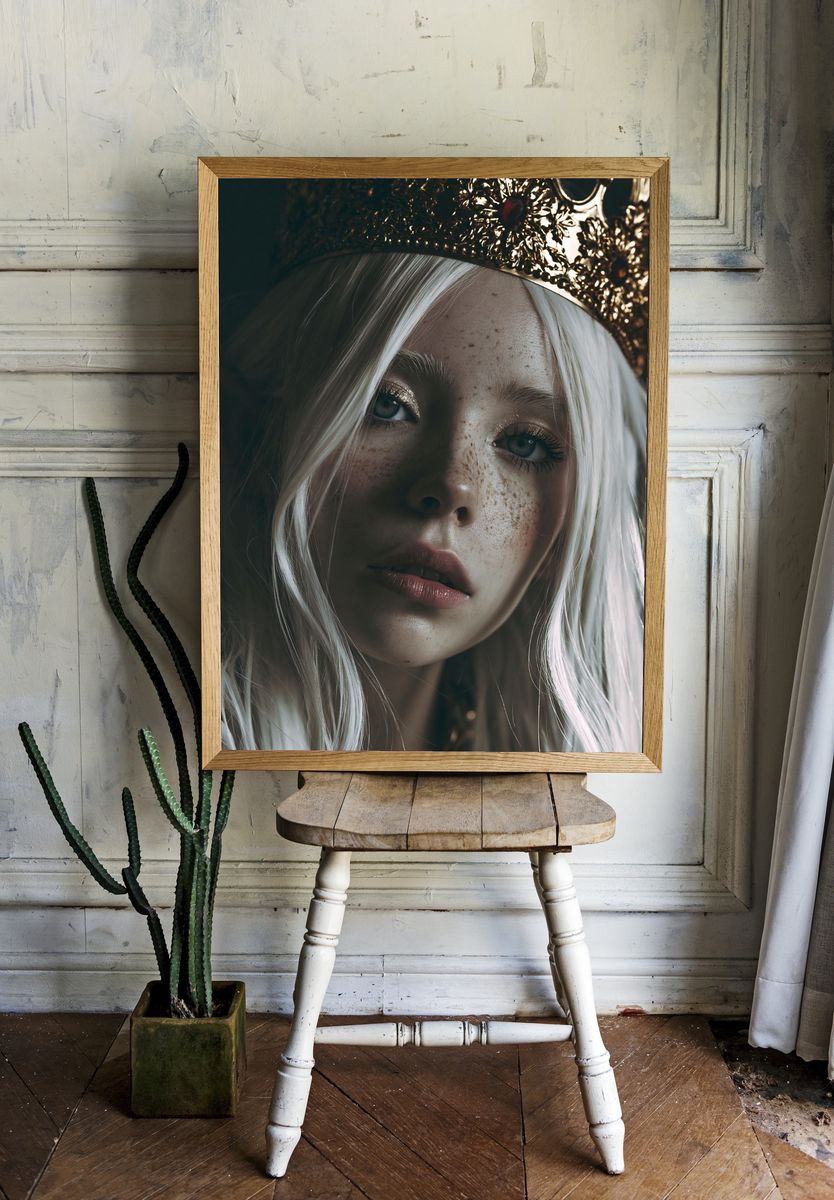 Freckled Queen Portrait Poster. — room view 1