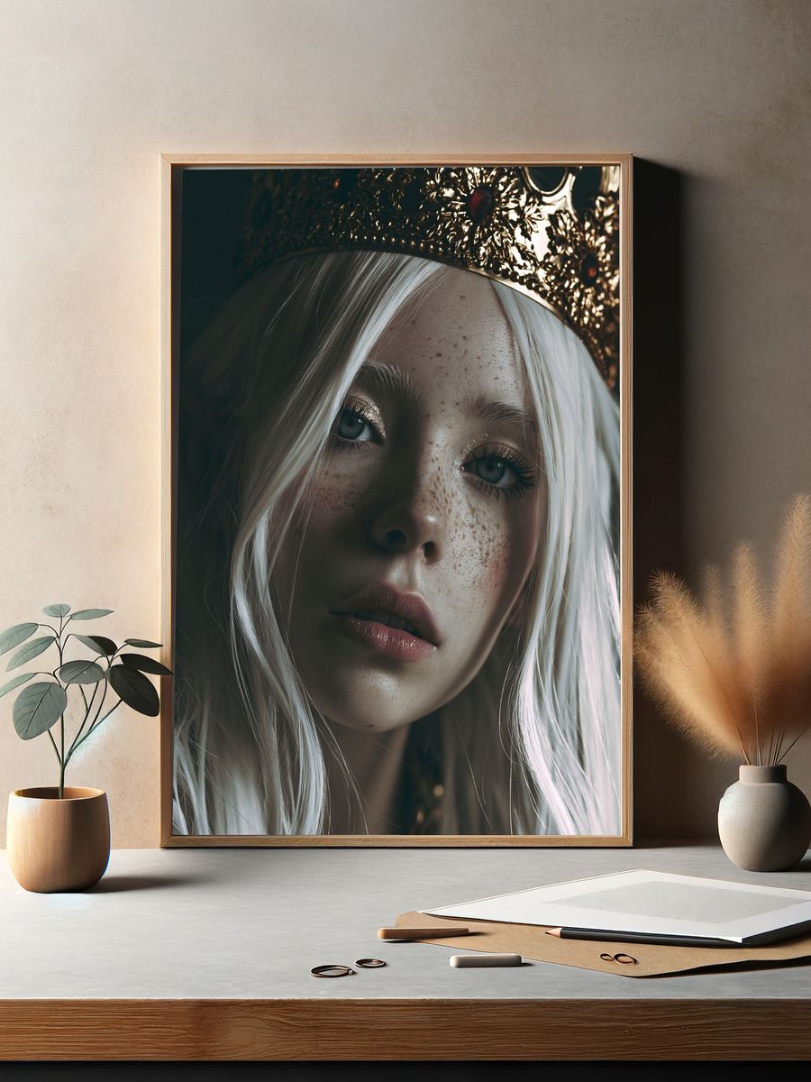 Freckled Queen Portrait Poster. — room view 2