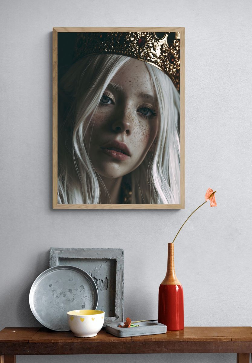 Freckled Queen Portrait Poster. — room view 3