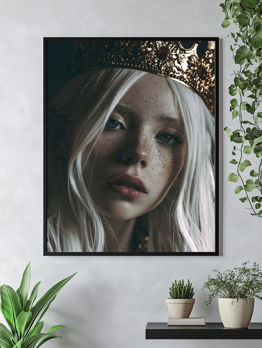 Freckled Queen Portrait Poster. — room view 4