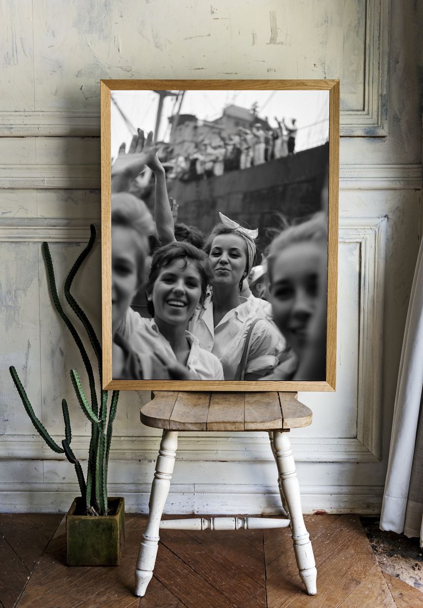 Vintage Crowd Celebration Photography Poster. room preview