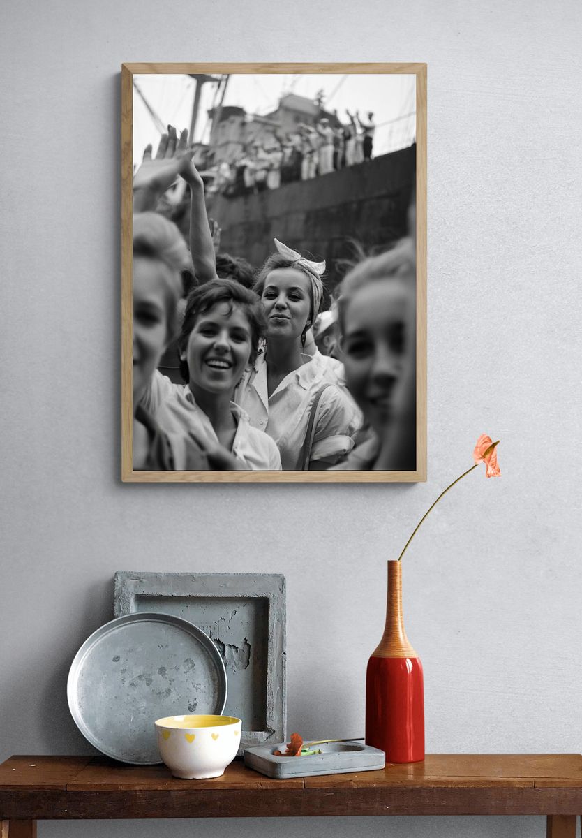 Vintage Crowd Celebration Photography Poster. — room view 3