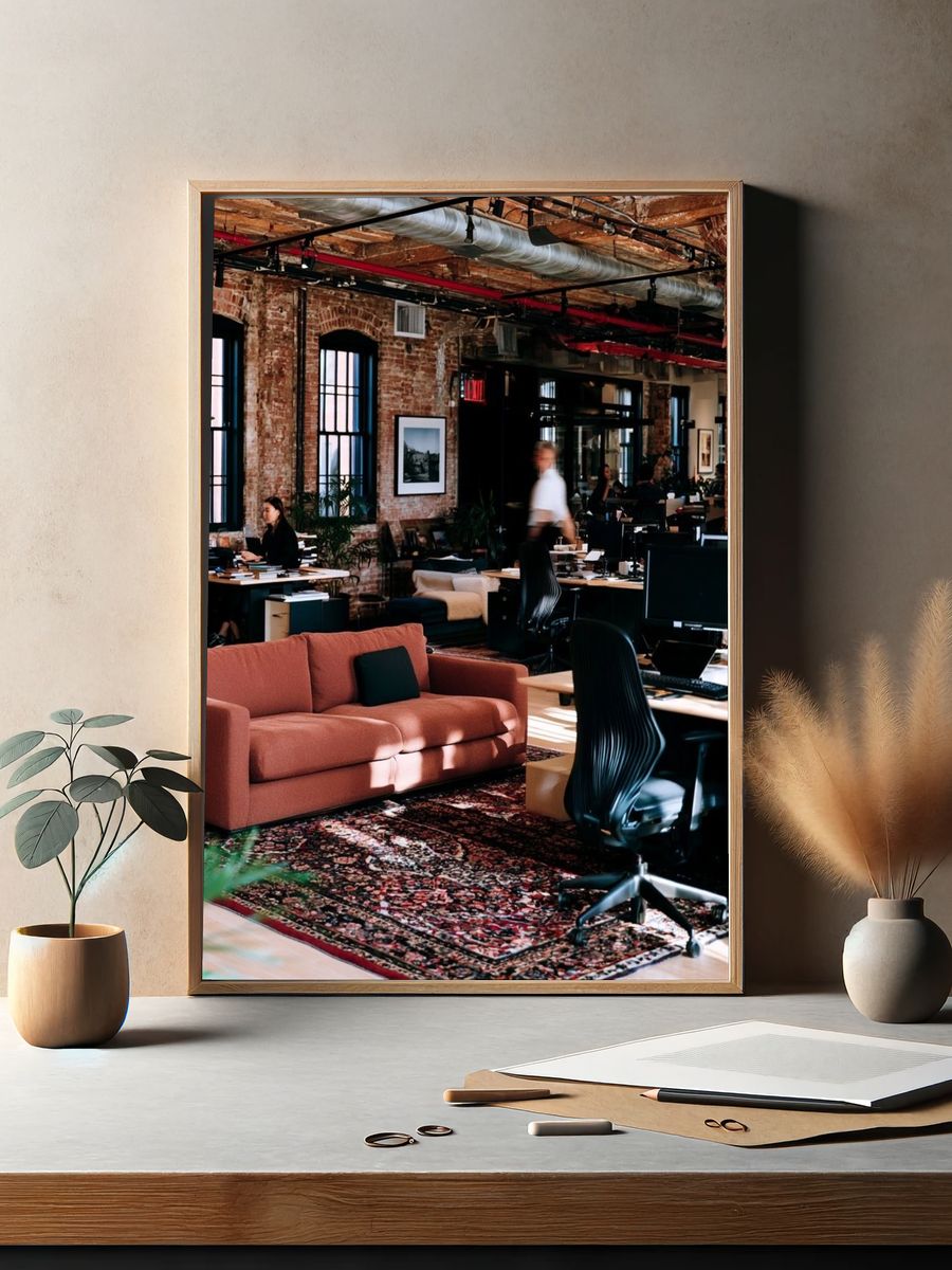 Industrial Loft Office Photography Poster. — room view 2