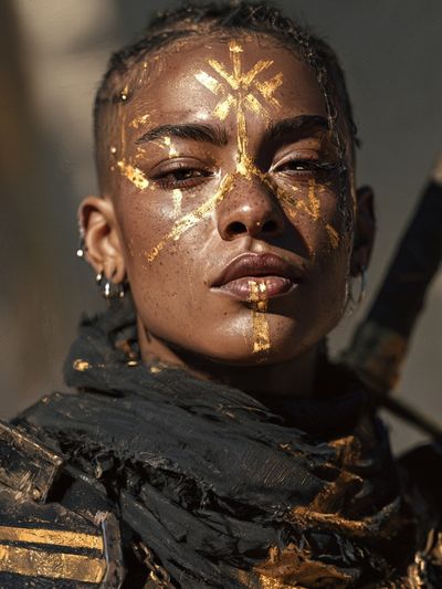 Gilded Warrior Portrait Print.