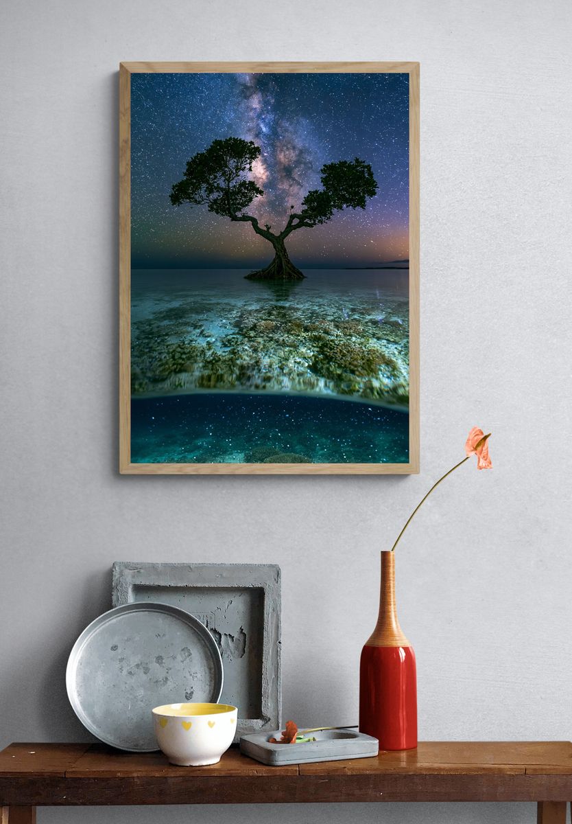 Milky Way Mangrove Nightscape Poster. — room view 3