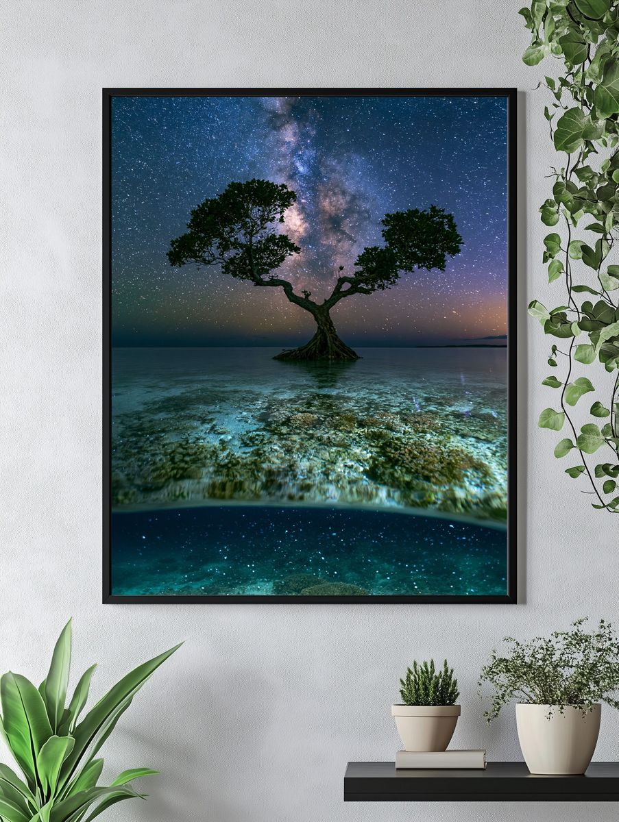 Milky Way Mangrove Nightscape Poster. — room view 4