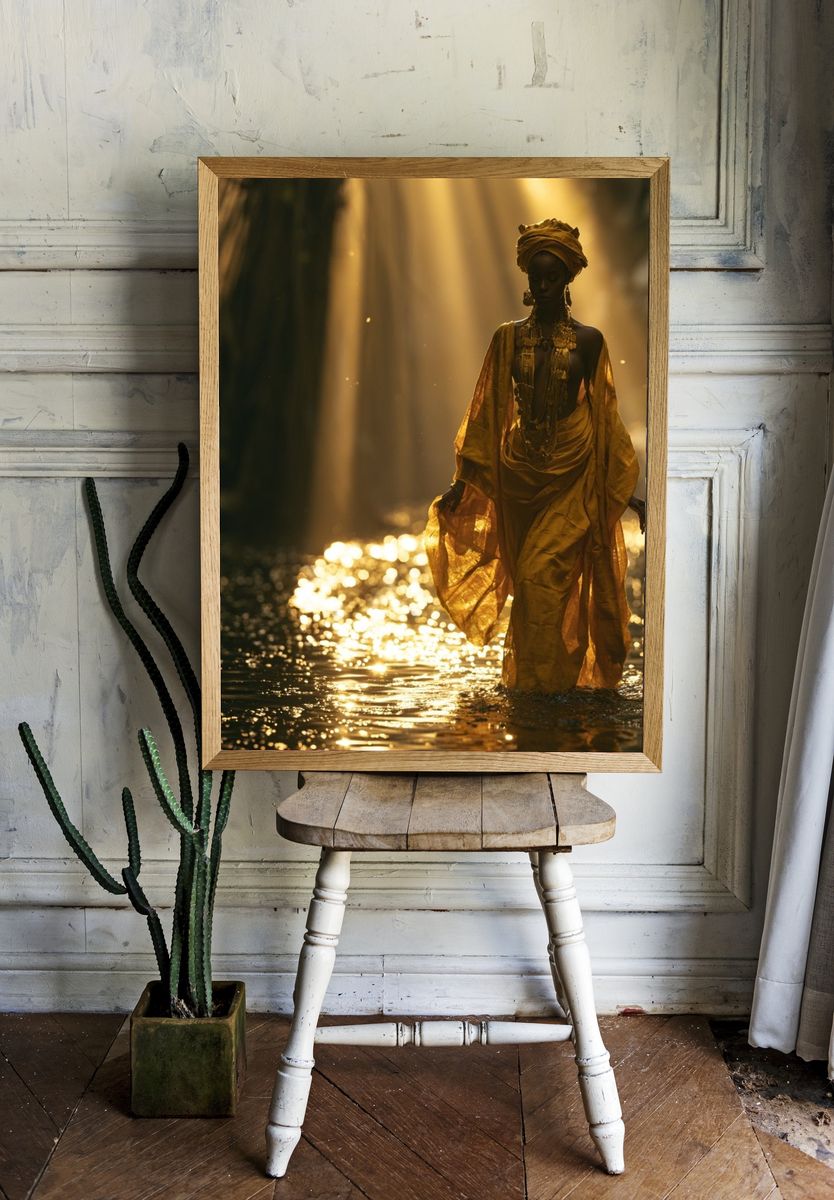 Golden River Figure Photography Poster. room preview