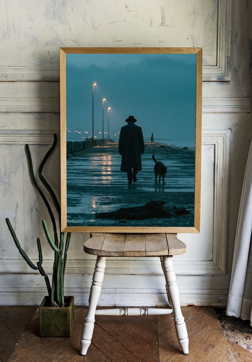 Noir Pier Walk Photography Poster. room preview