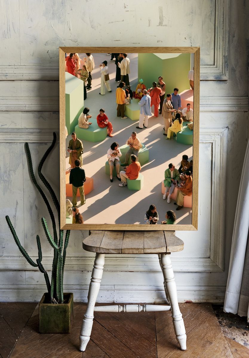 Pastel Social Gathering Photography Poster. room preview