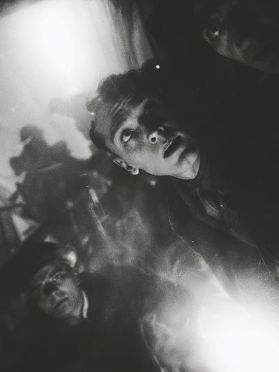 Monochrome Surreal Faces Poster.
