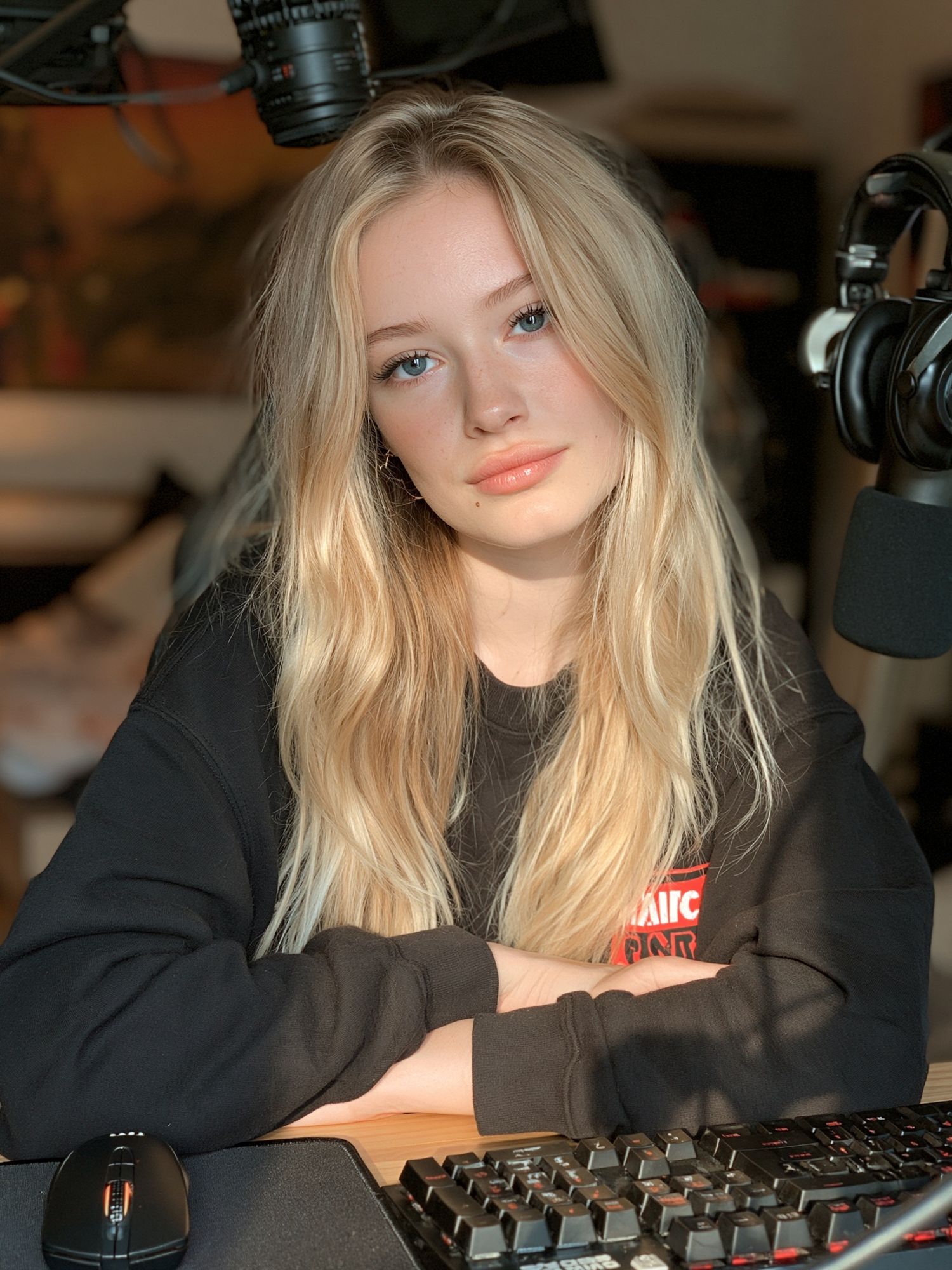 Blonde Streamer Portrait Poster. poster — photography art