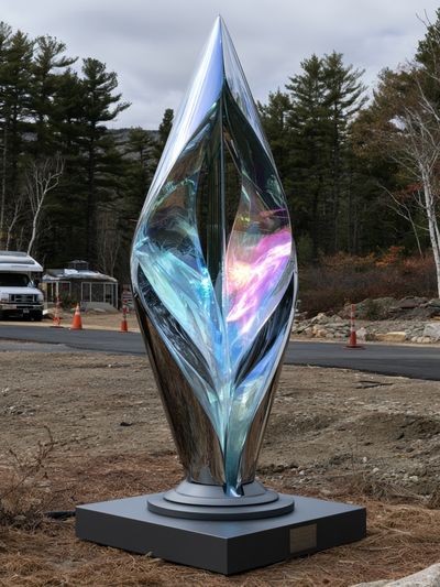 Reflective Sculpture Landscape Photography Poster. poster