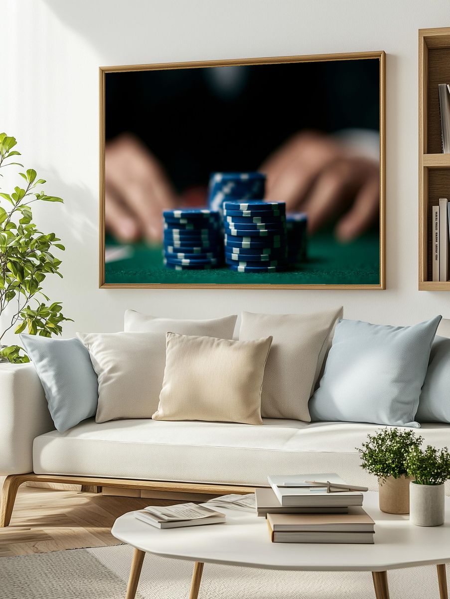Poker Chips Photography Poster. — room view 2
