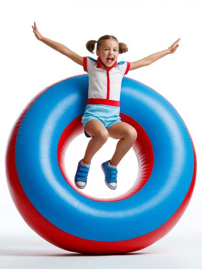 Joyful Girl on Ring — Photography Print. poster print