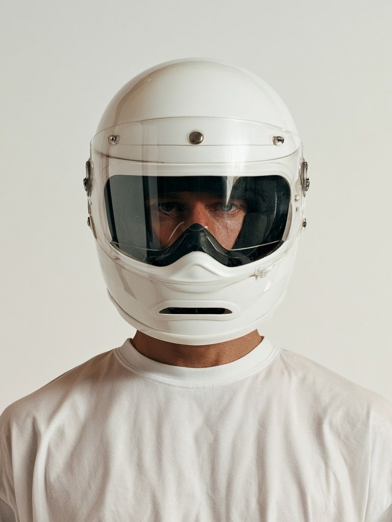 Helmet Portrait Photography Poster. poster detail