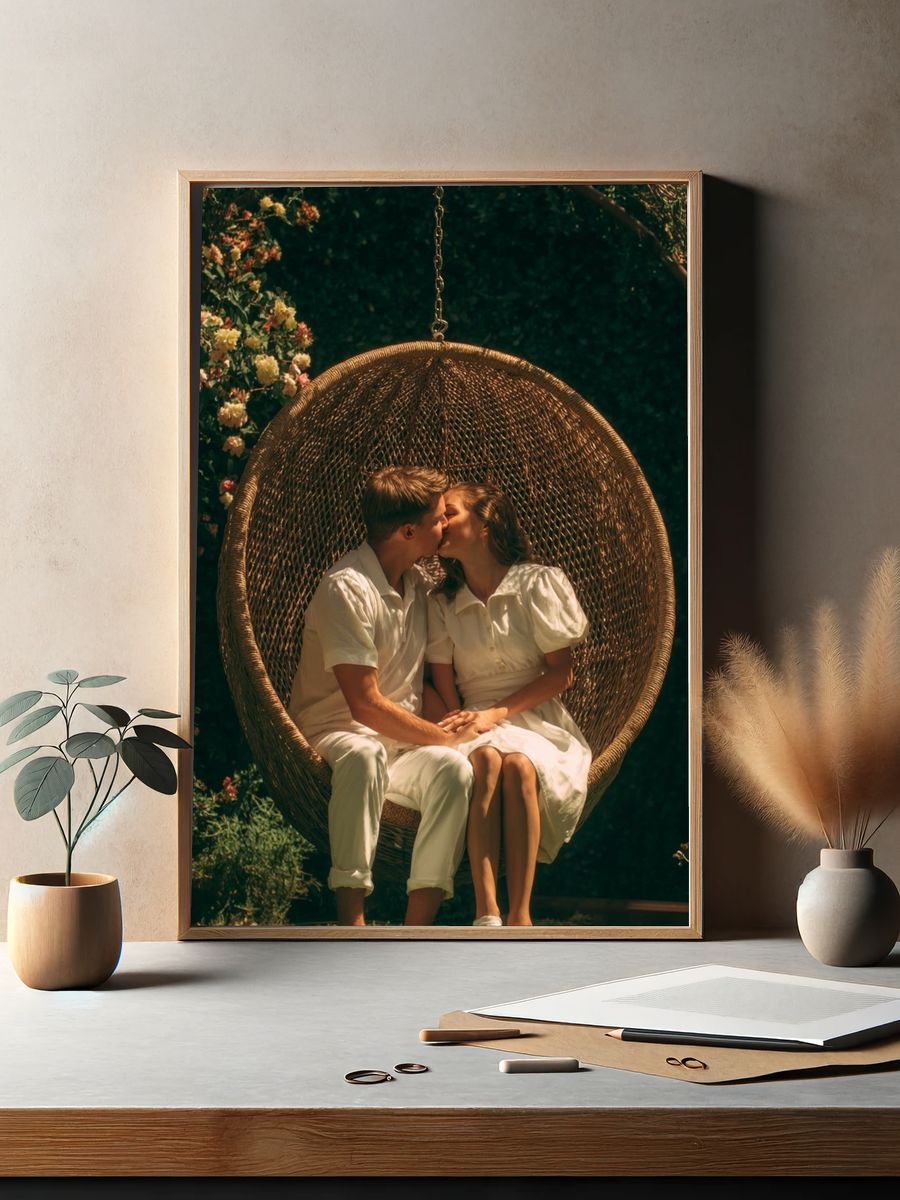 Garden Kiss Photography Poster. — room view 2