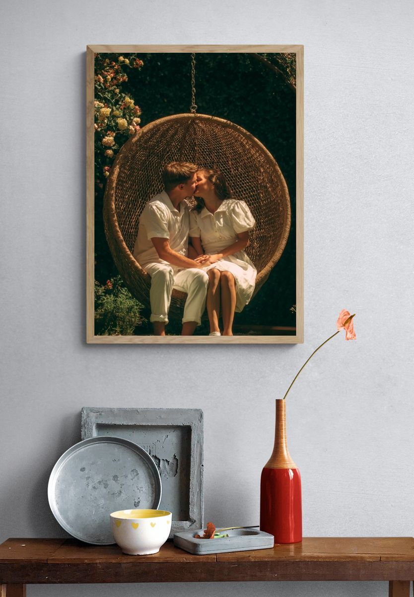 Garden Kiss Photography Poster. — room view 3