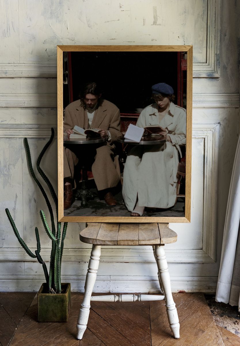 Paris Café Readers Photography Poster. — room view 1