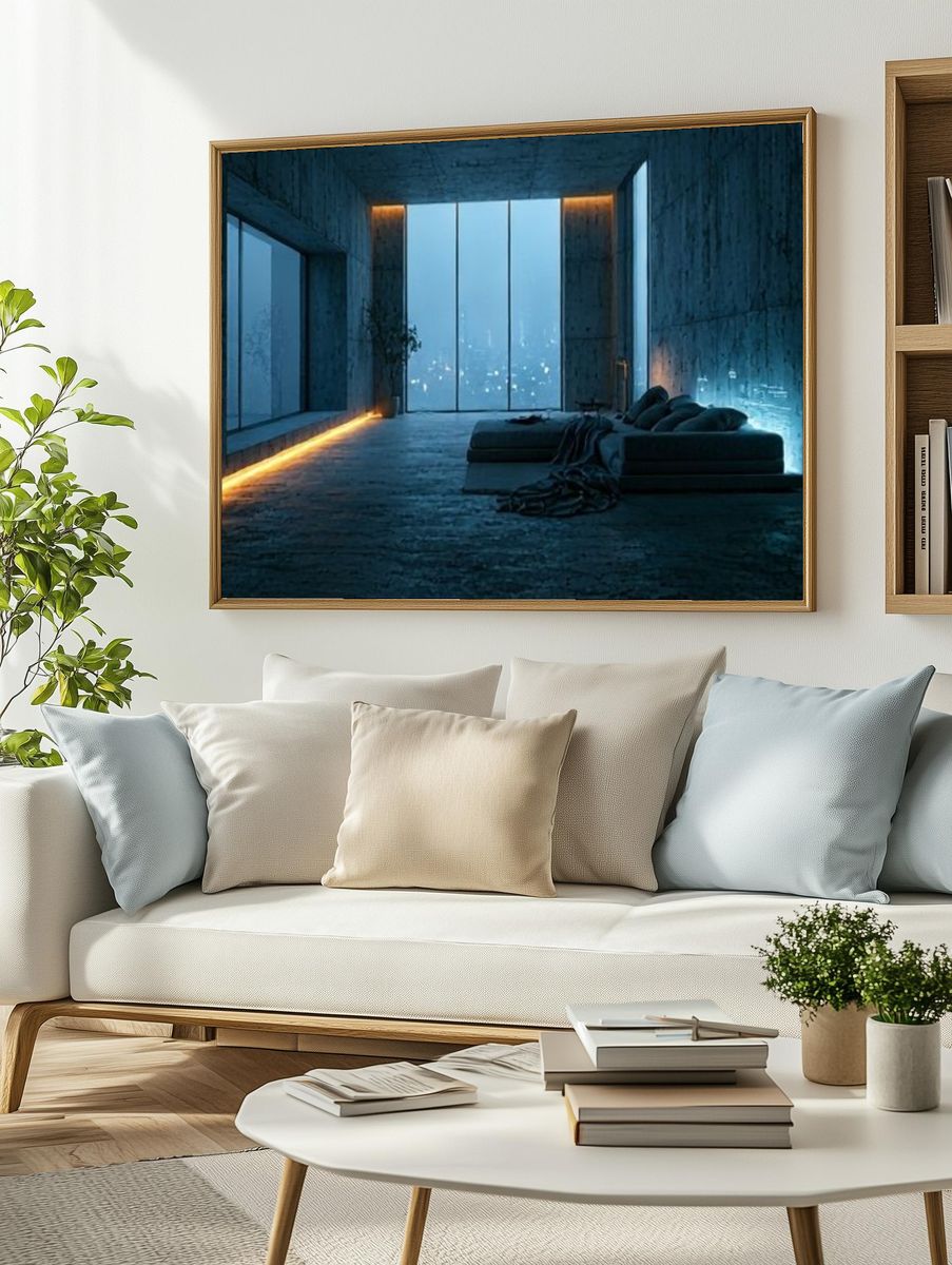 Moody Modern Interior Photography Poster. — room view 2