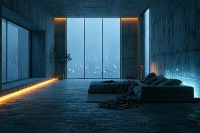 Moody Modern Interior Photography Poster. poster