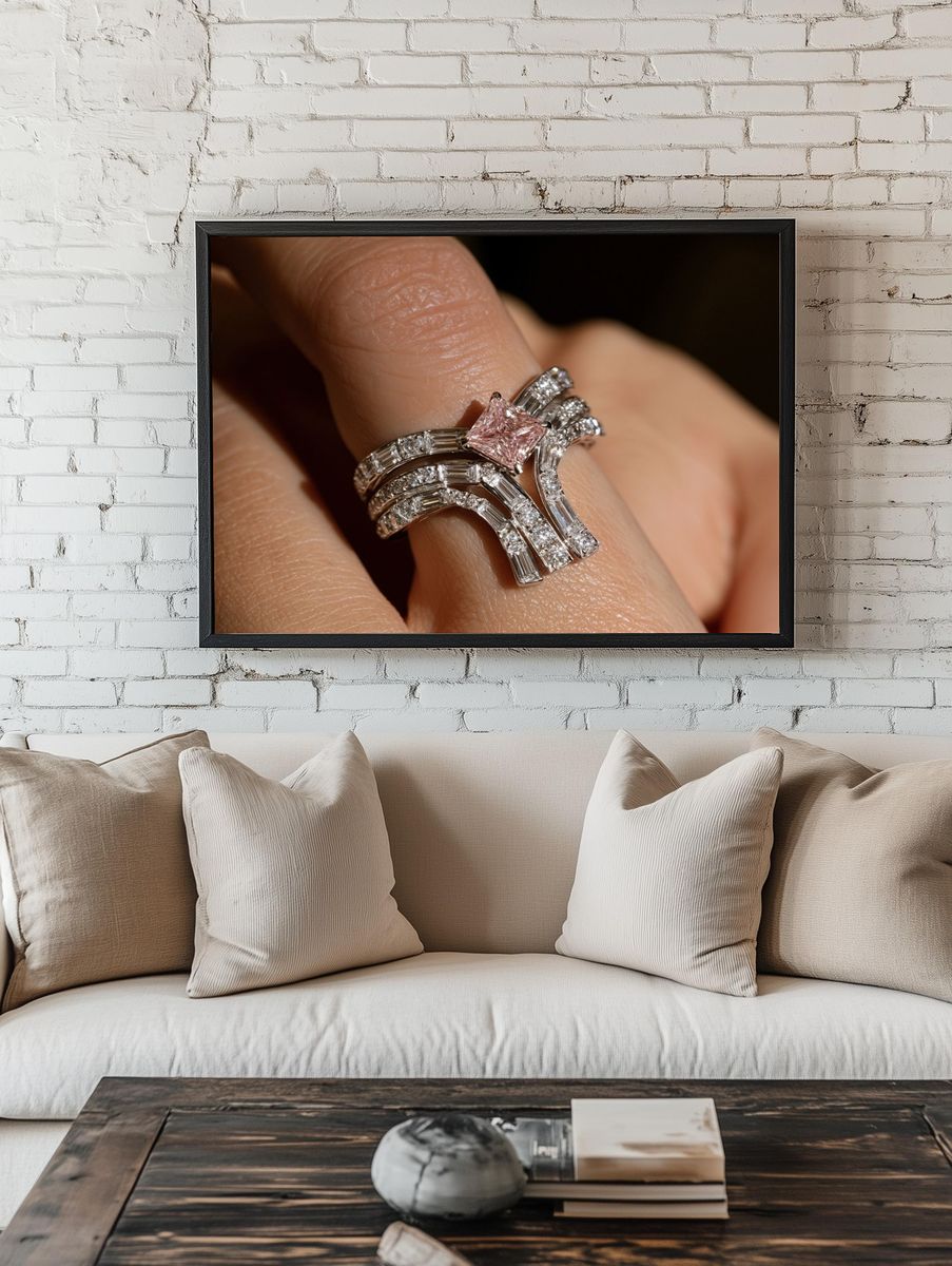 Pink Diamond Ring Photography Poster. — room view 1
