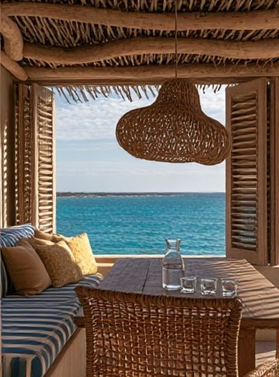 Coastal Cabana Seaview Photography Poster.