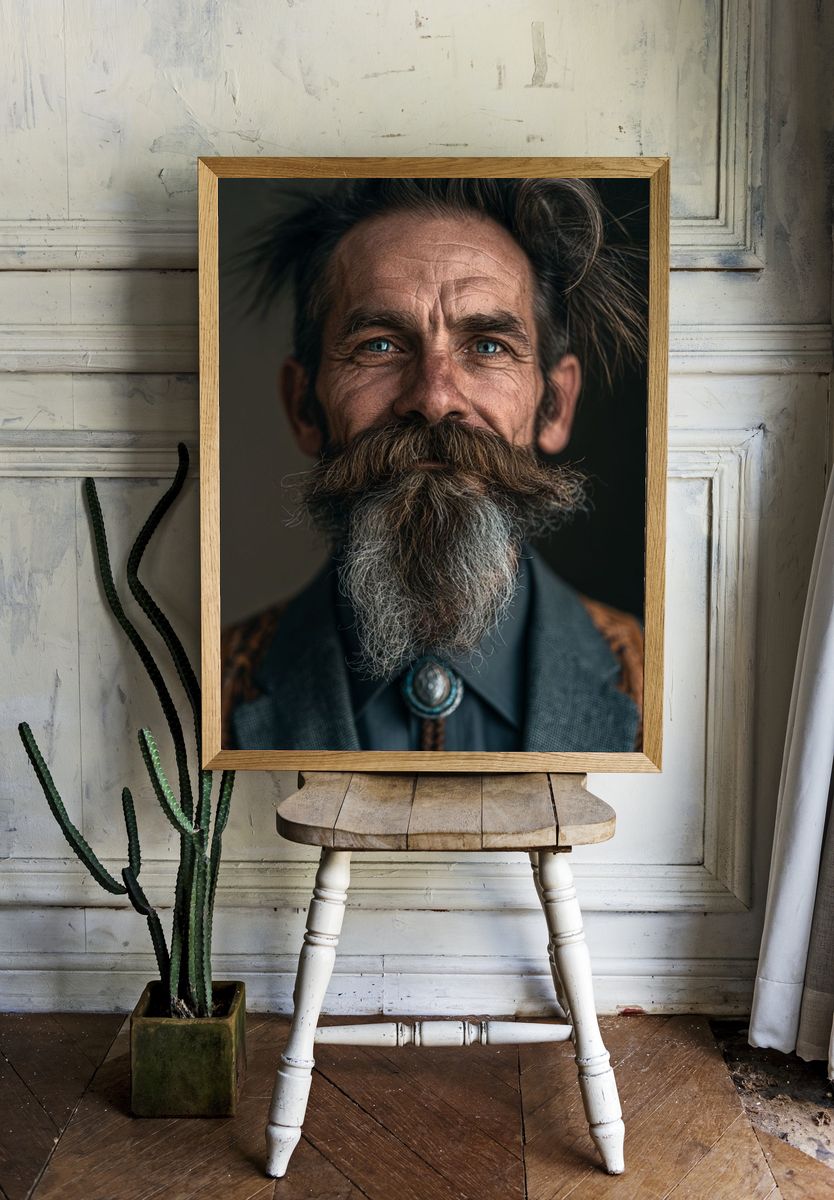 Bearded Portrait Photography Poster. — room view 1