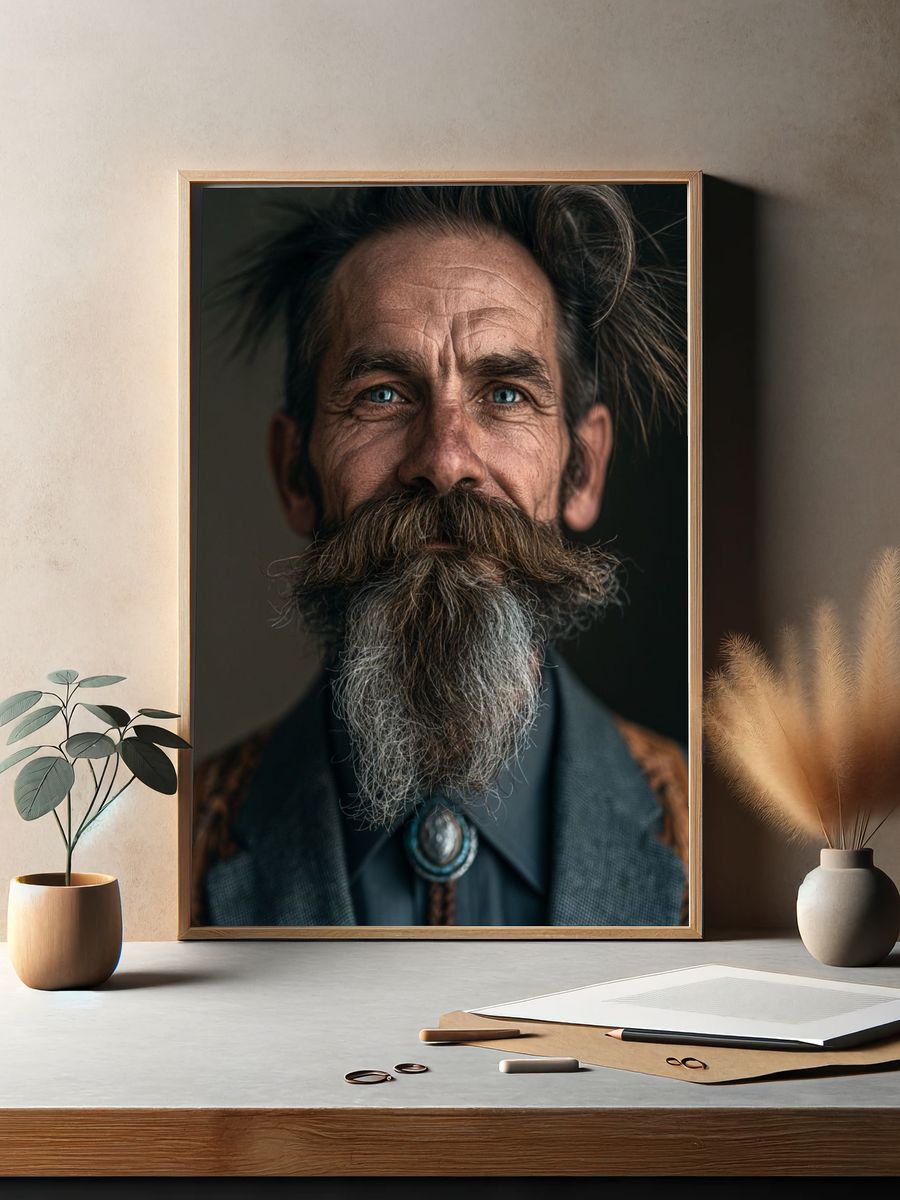 Bearded Portrait Photography Poster. — room view 2