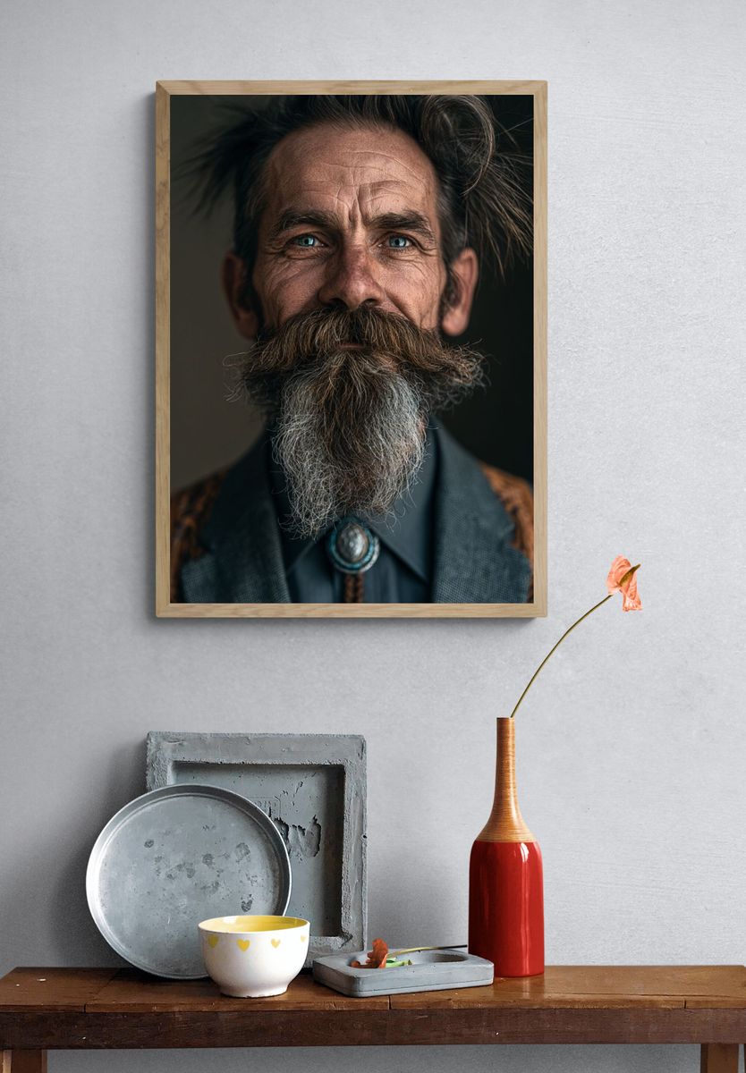 Bearded Portrait Photography Poster. — room view 3