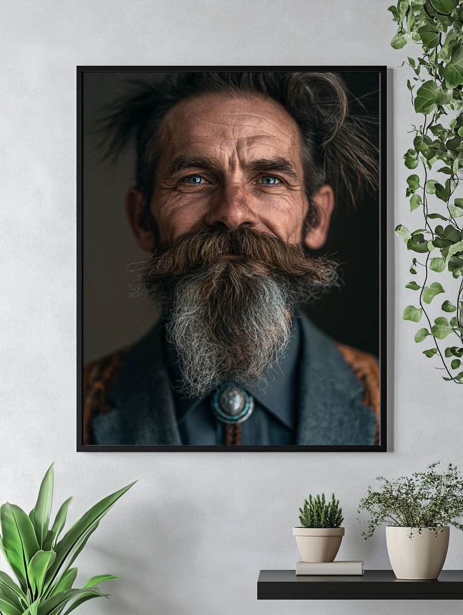 Bearded Portrait Photography Poster. — room view 4