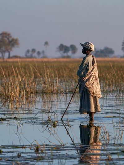 Wetland Fisherman Photography Poster.