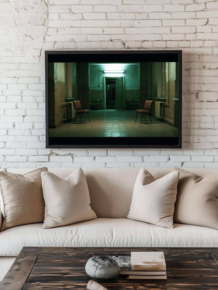 Empty Hospital Corridor Photography Poster. room preview