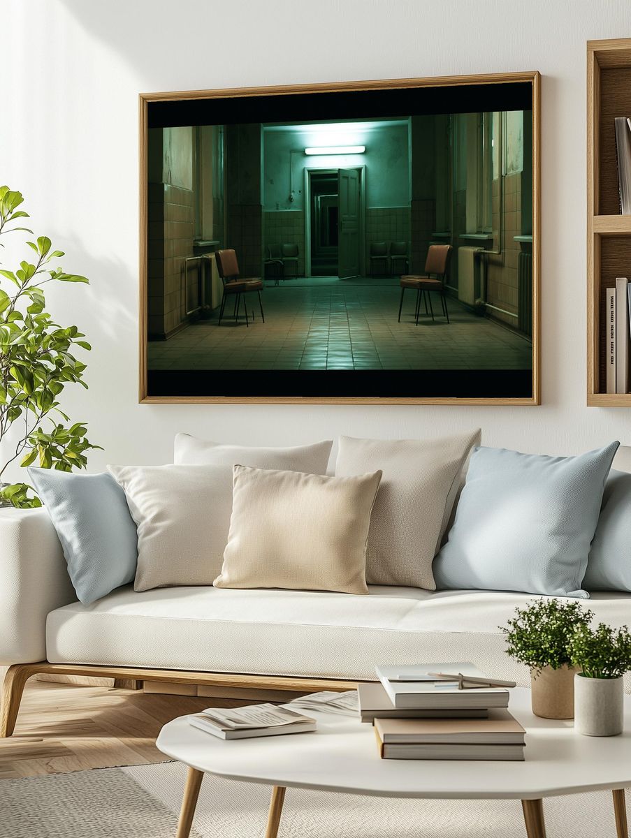 Empty Hospital Corridor Photography Poster. — room view 2