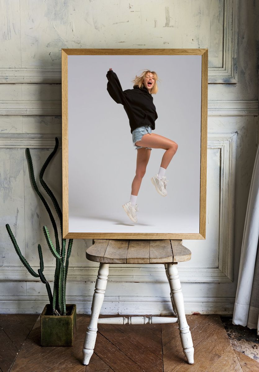 Jumping Woman Fashion Poster. room preview