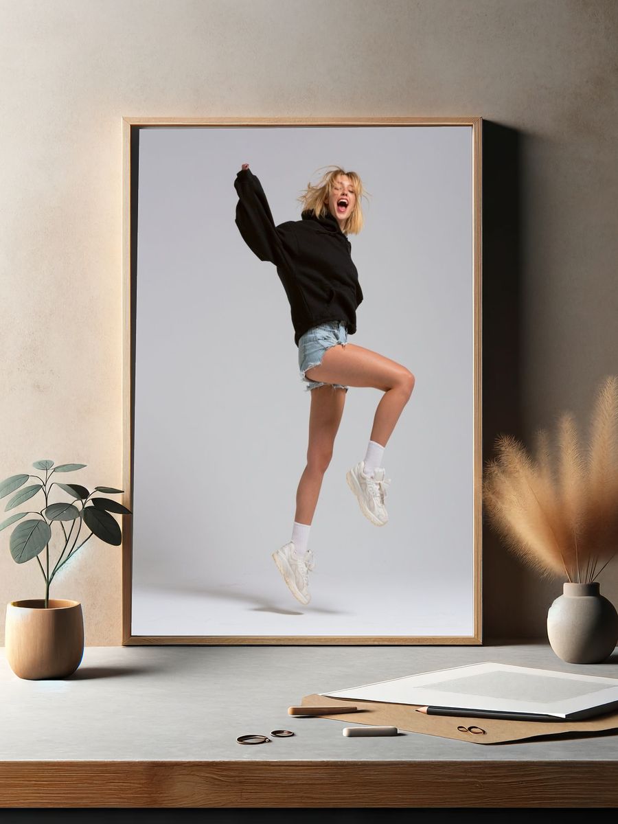 Jumping Woman Fashion Poster. — room view 2