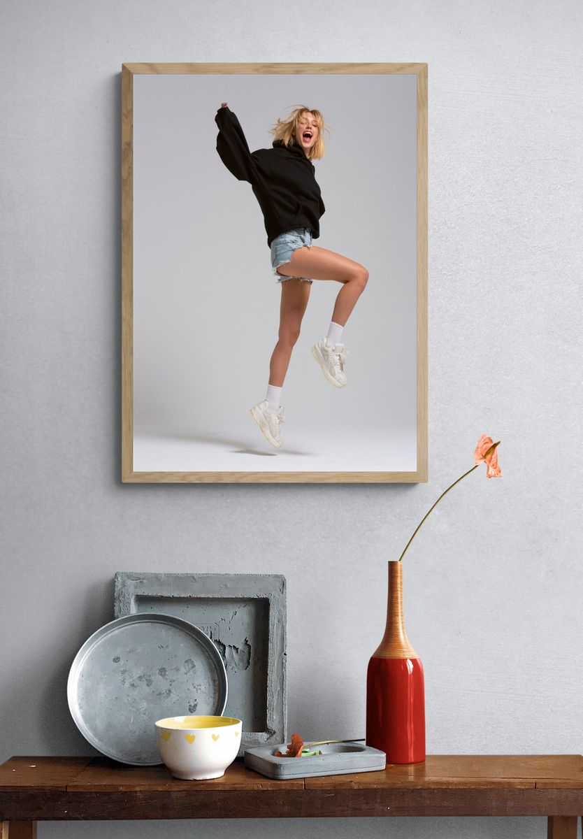 Jumping Woman Fashion Poster. — room view 3
