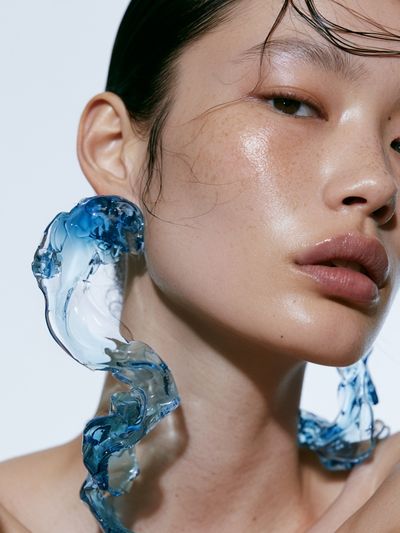 Blue Glass Portrait Photography Poster.