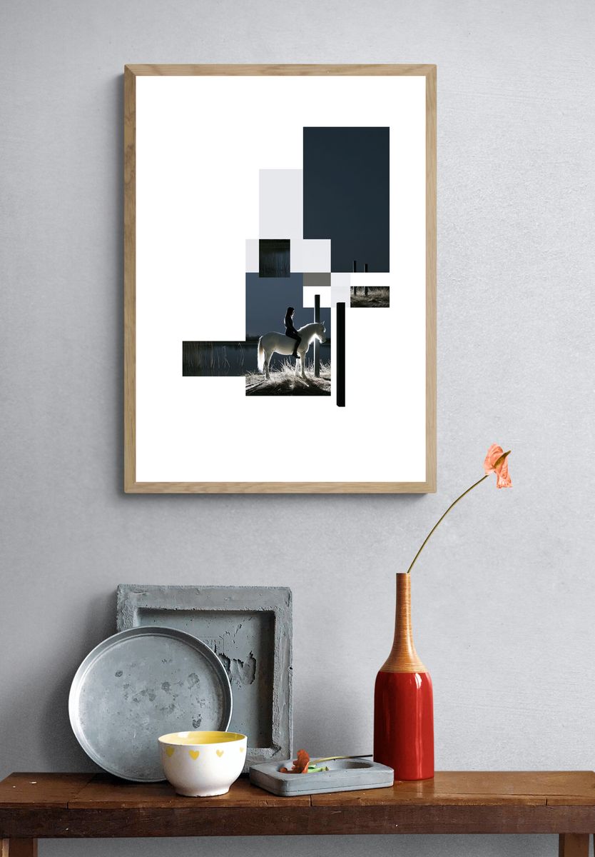 Moonlit Horse Photography Poster. — room view 3