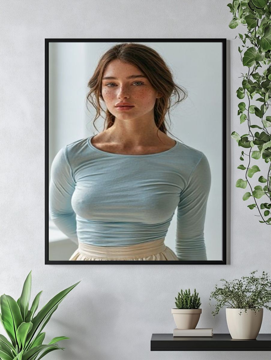 Freckled Portrait Photography Poster. — room view 4