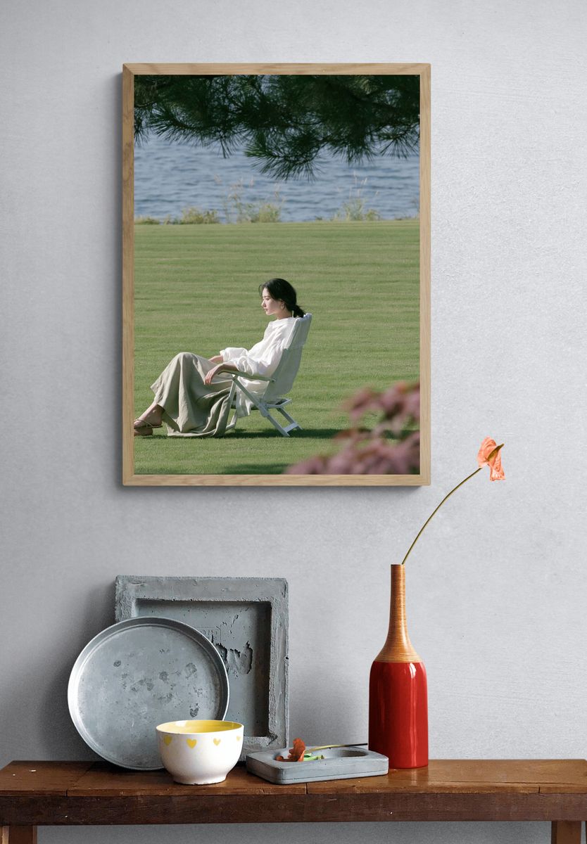 Serene Lakeside Portrait Photography Poster. — room view 3