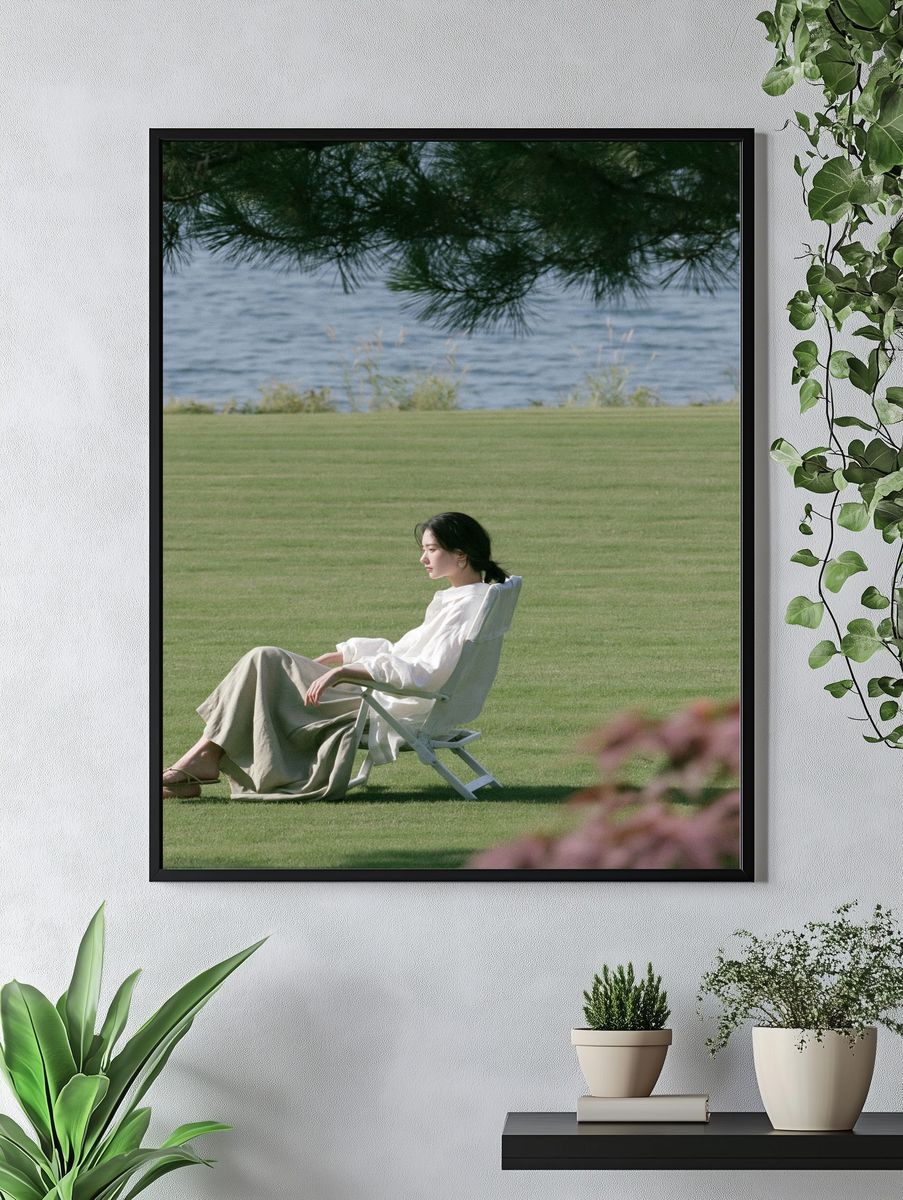 Serene Lakeside Portrait Photography Poster. — room view 4