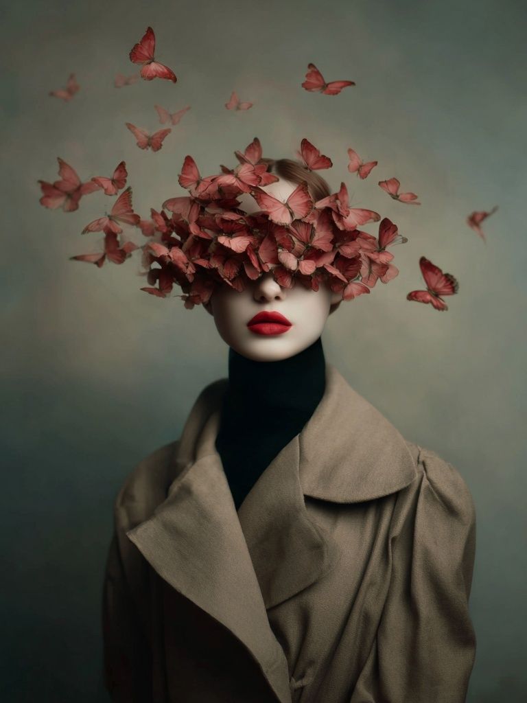 Butterfly Veil Fashion Print. poster detail
