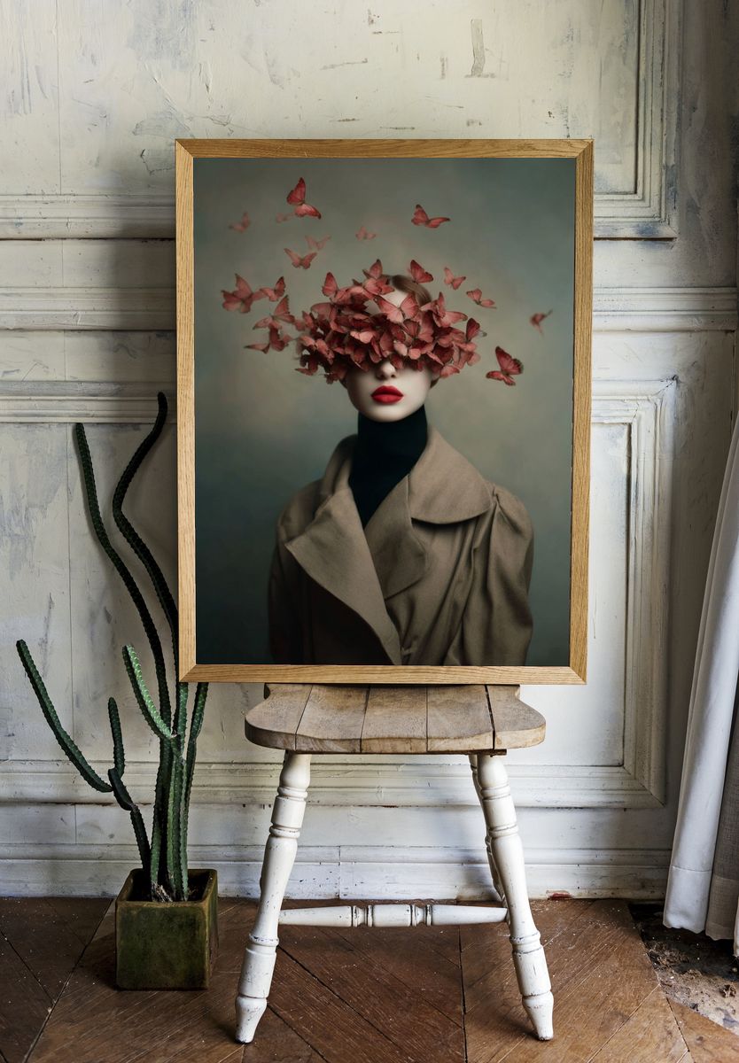 Butterfly Veil Fashion Print. room preview